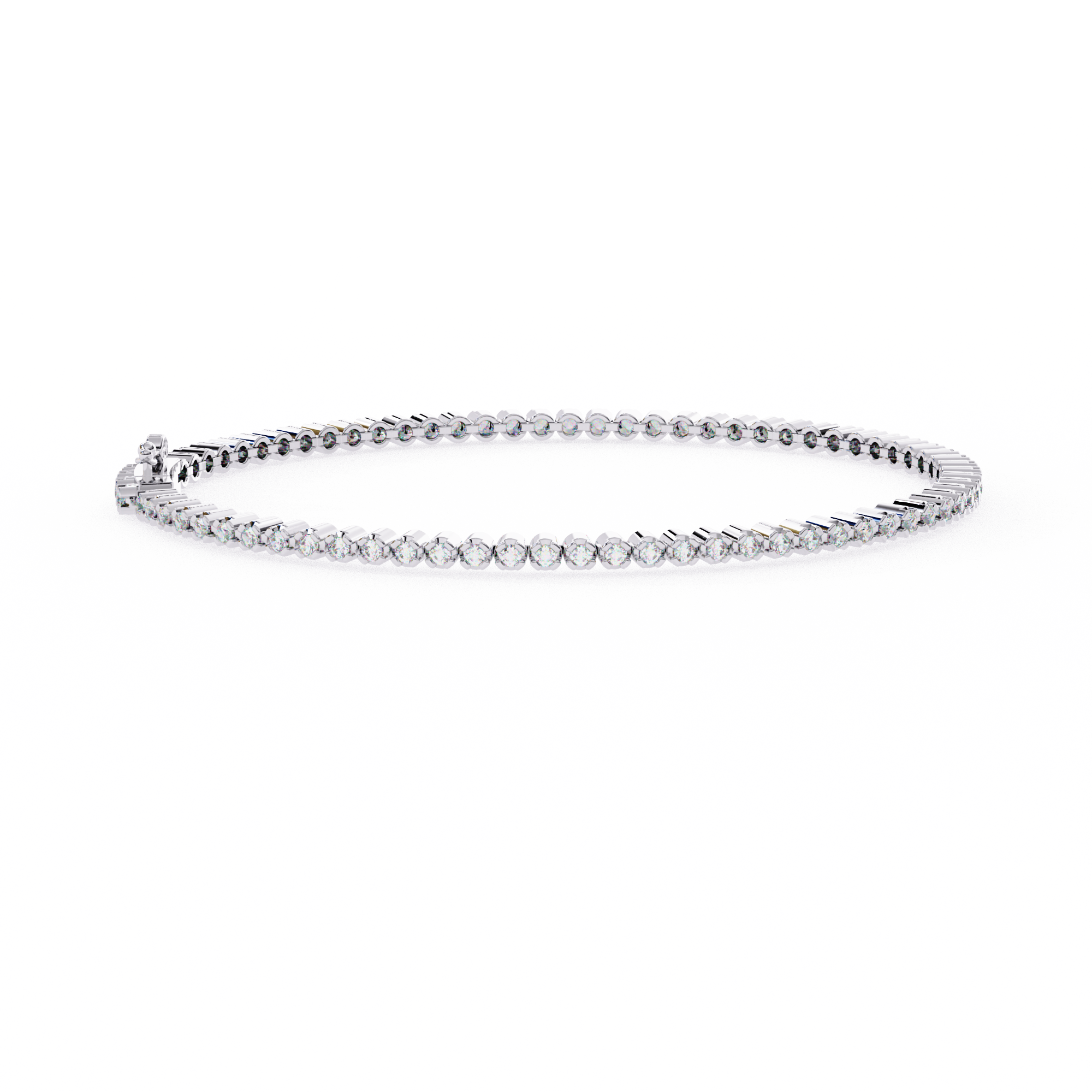 Solitairekart 1.13ct Round Cut Natural Diamond Tennis Bracelet-HI Color. VS-SI Clarity